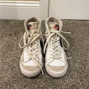 Nike High-Top Sneakers in White and Gray